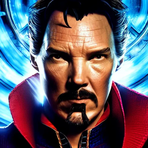 Image similar to dr. strange casting a shield spell in the metaverse, hyper realistic, highly detailed, perfect face, smooth, focus, movie still, cinematic