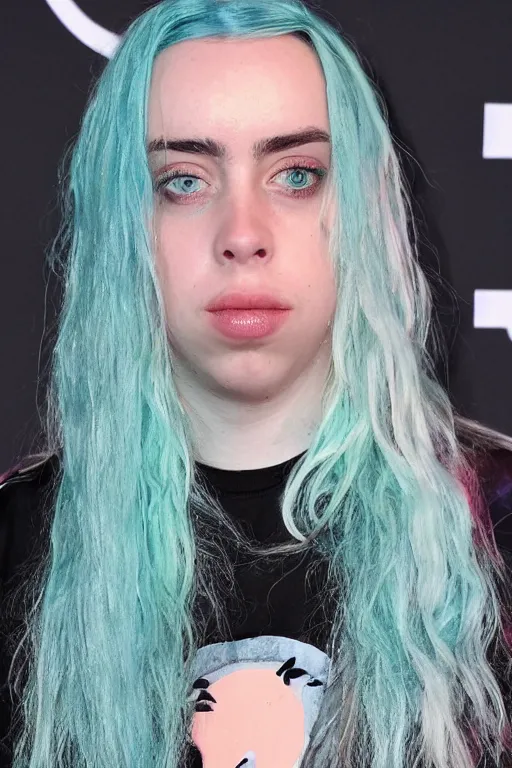 Image similar to half billie eilish half crustacean