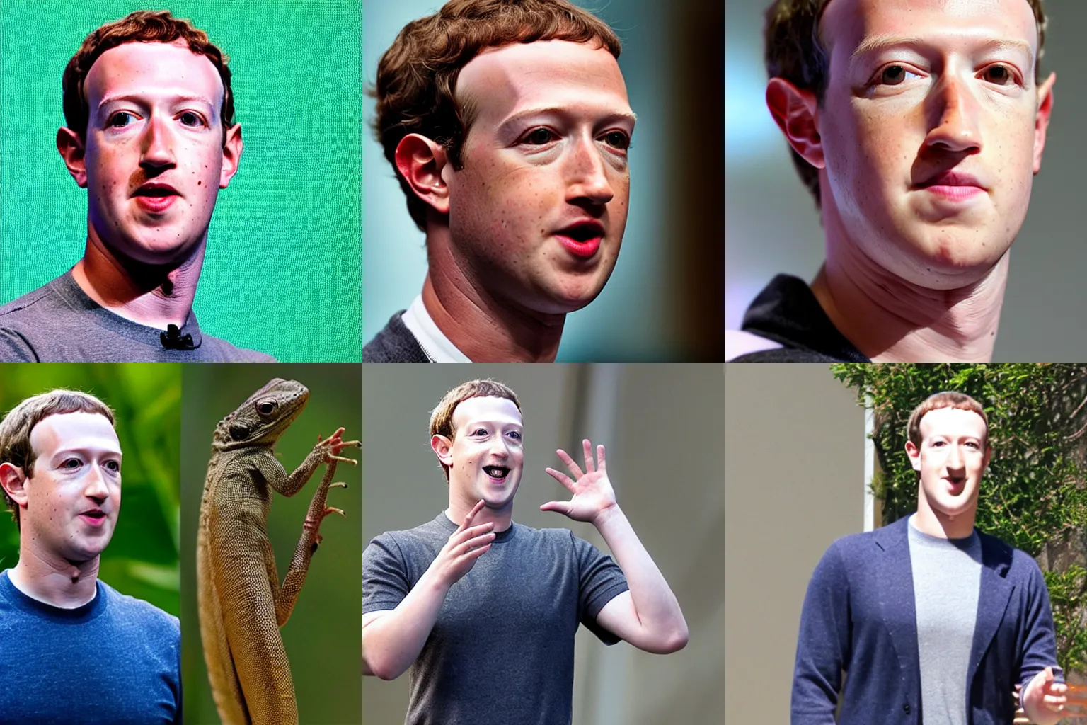 Prompt: Mark Zuckerberg with a lizard face