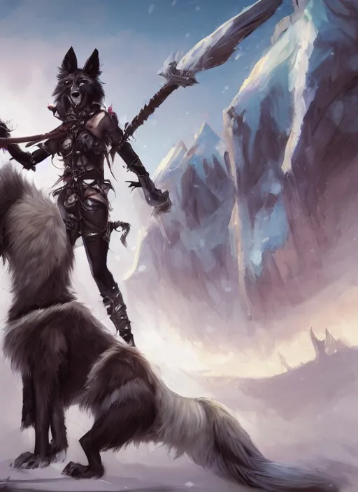 Image similar to wide angle beautiful full body portrait of a cute male anthropomorphic anthro border collie fursona wearing a barbarian outfit in downtown seattle, character design by charlie bowater, henry asencio, and ross tran, disney, scenic background, detailed, glamor pose, aesthetic, trending on artstation, furaffinity, deviantart