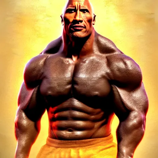 Prompt: dwayne the rock johnson if he never ever worked out or went to the gym, art by qoio hg =, high detailed, super high resolution, realistic, concept art, artistic, octane render, masterpiece fine details