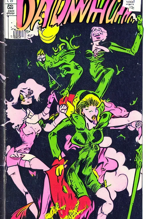 Image similar to comic for dark witch, 1 9 8 0 s