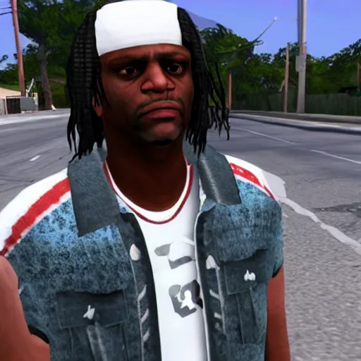 Prompt: Chief Keef in GTA San Andreas, video game screenshot