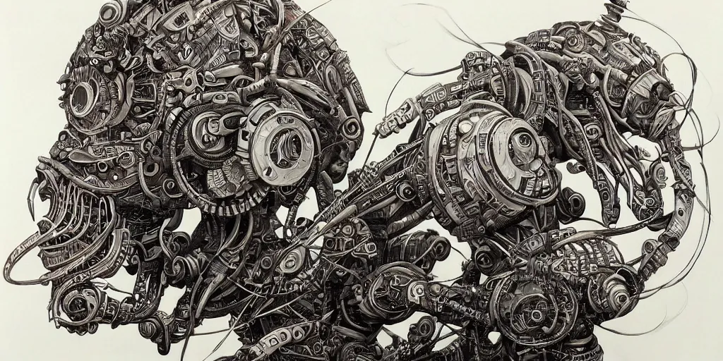 Image similar to a beautiful painting of robot by aaron horkey, trending on artstation