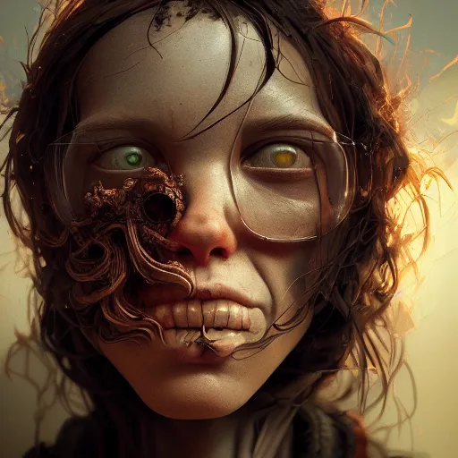 Image similar to apocalyptic hhffjdhdhj portrait photography by gaston bussierre and rutkowsky and charles vess and james jean and erik jones and rhads, 3 d octane render, beautiful fine face features, intricate high details, sharp, ultradetailed