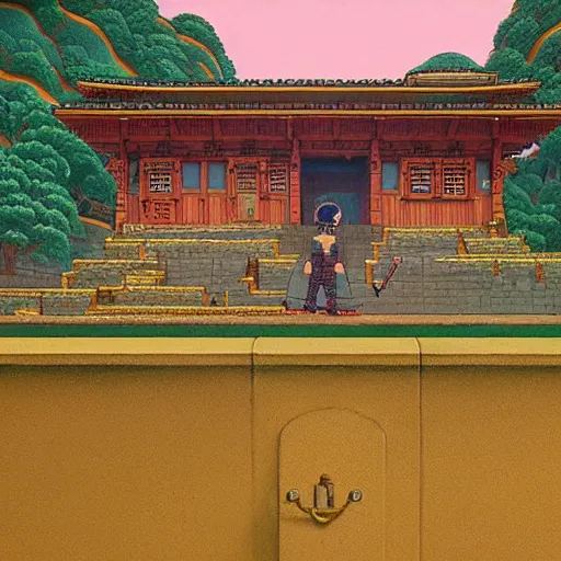 Image similar to a portal to terraria. detailed. rule of thirds. intricate. sharp focus. wide angle. unreal engine 8 k. painting by wes anderson and hasui kawase and scott listfield