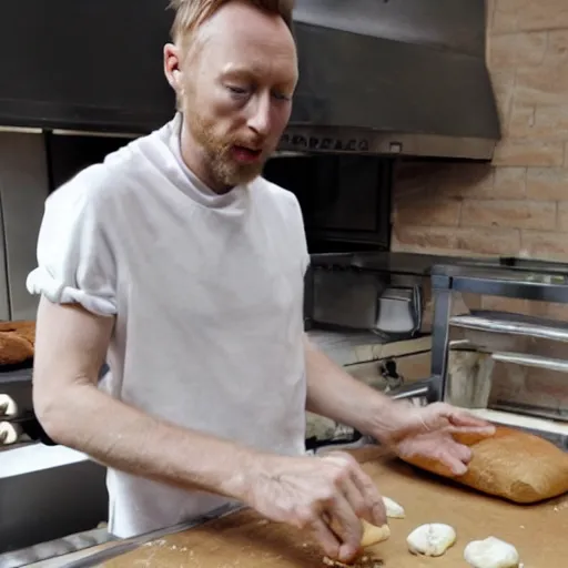 Prompt: thom yorke baking bread