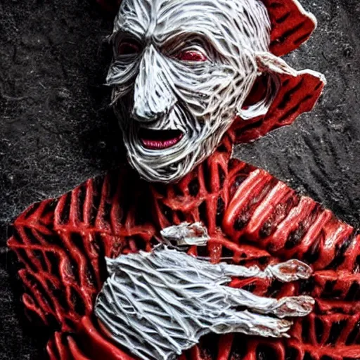 Prompt: freddy krueger made of ice cream, realistic photography, high detailed