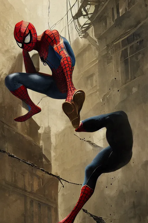 Image similar to spiderman sneakers, decorative ornaments, by carl spitzweg, ismail inceoglu, vdragan bibin, hans thoma, greg rutkowski, alexandros pyromallis, perfect face, sharply focused, sharply detailed, centered, rule of thirds, realistic shading