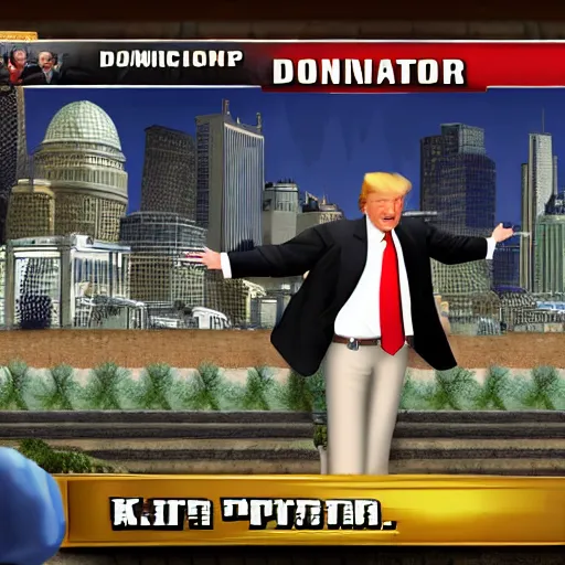 Image similar to screenshot from pc game kingpin : donald trump as gangster