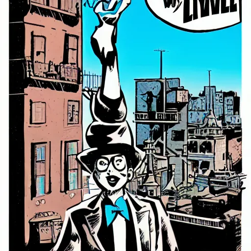 Prompt: blue sky in the style of will eisner