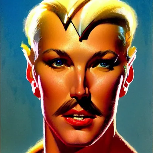 Image similar to portrait soft light, by frank mccarthy and bob peak, inspired by flash gordon, paintbrush, fine,