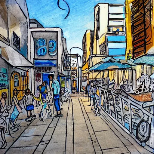 Image similar to tel aviv street drawing