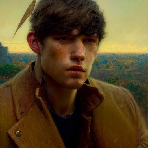 Image similar to a portrait of a good - lookiung white boy gangster,, high detail, cleary see face, by gaston bussiere, bayard wu, greg rutkowski, odd nerdrum, maxim verehin, dan dos santos, masterpiece, sharp focus, cinematic lightning - h 7 6 8