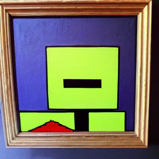 Prompt: minecraft creeper, oil painting, still life, academic