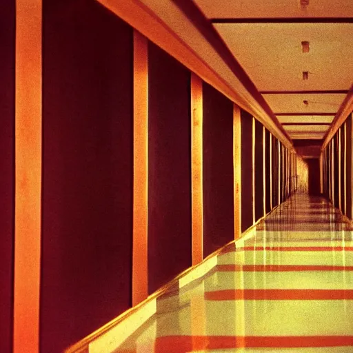 Prompt: stanley kubrick hallway, 1 9 6 0 s, 4 k