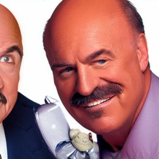 Prompt: Dr. Phil getting wwf wrestling an old lady