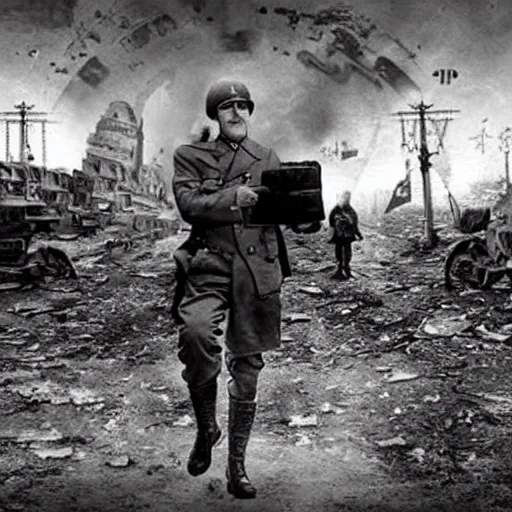 Prompt: the world if hitler won the war, post apocalyptic photo