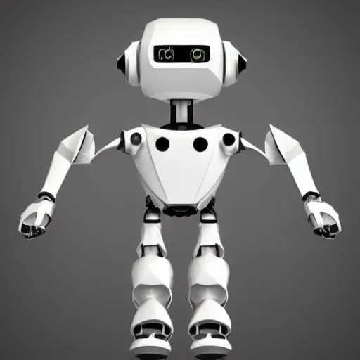 Image similar to low poly render of a cute robot