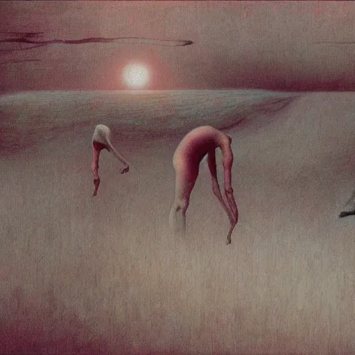 Image similar to an oil painting of a long dream by Zdzisław Beksiński and junji ito