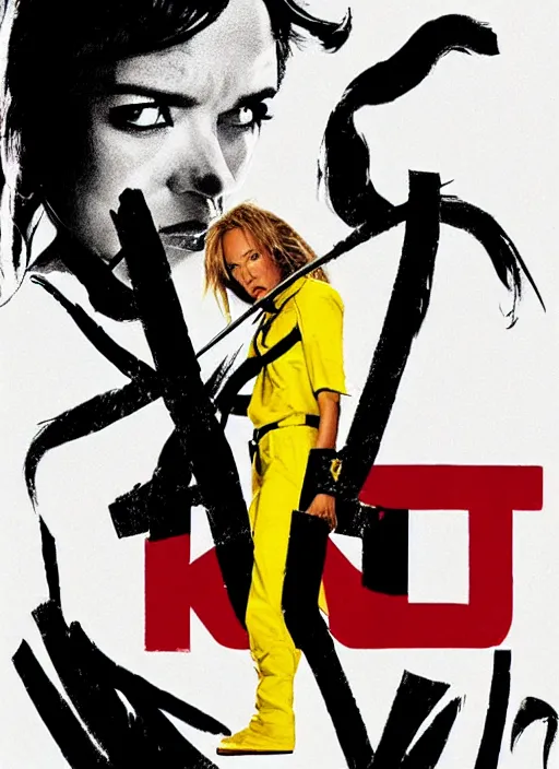 Image similar to directed by quentin tarantino, in the movie kill bill, negative space