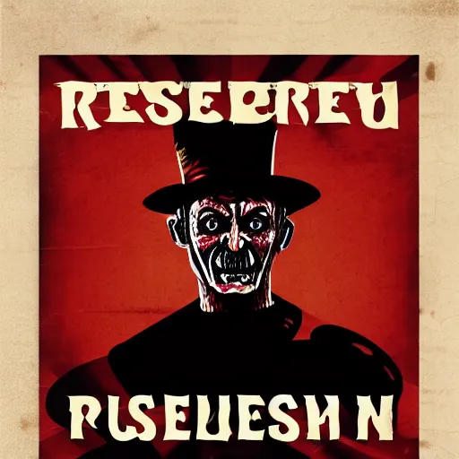 Prompt: Freddy Krueger Russian propaganda poster