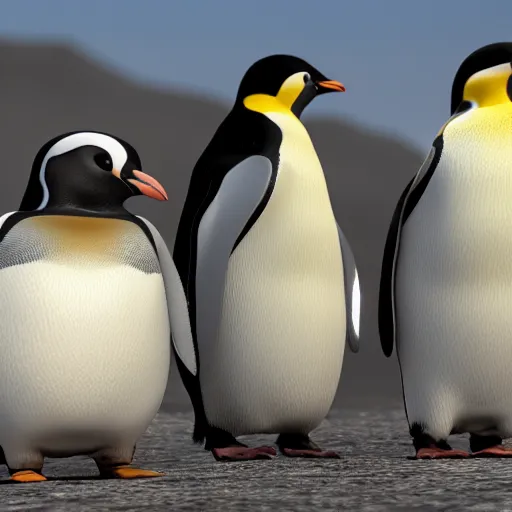 Prompt: Fat penguin. Photorealistic. 4k. God rays. Highly detailed. VRay Rendering. Unreal Engine.