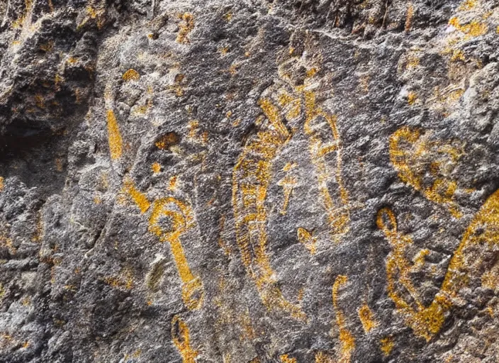 Image similar to Closeup photograph of petroglyphs on a boulder