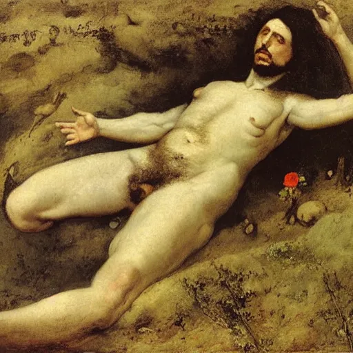 Image similar to the last life in earth art by gustave courbet