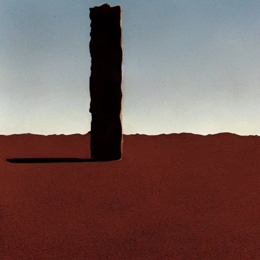 Prompt: a vast, looming, infinite monolith made of meat in a desolate, charred desert, painted by junji ito