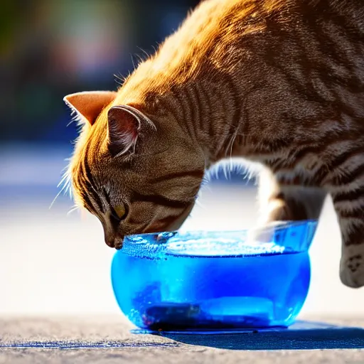 Image similar to cat drinking water, 4k realistic photo