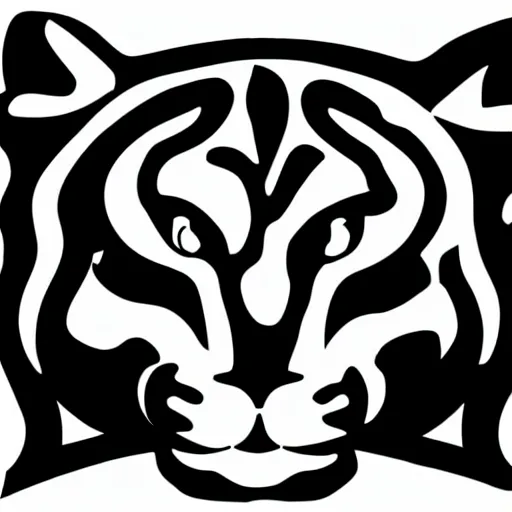 Prompt: photoshop vector lines design logo concept of a cougar