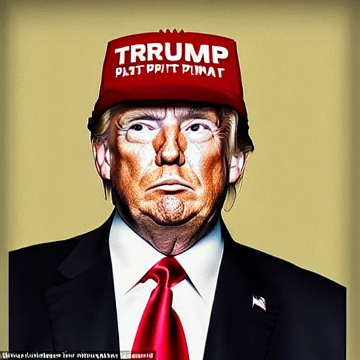 Prompt: epic portrait of donald trump wearing a maga hat