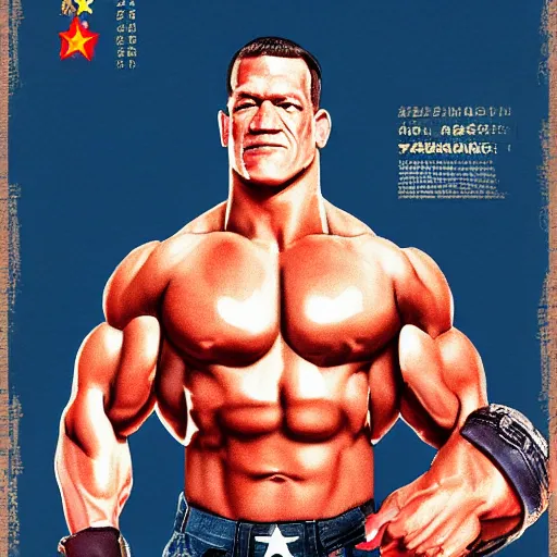 Image similar to john cena on a chinese propaganda poster