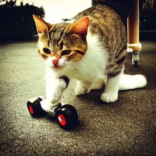 Prompt: “a cat using roller skates.”