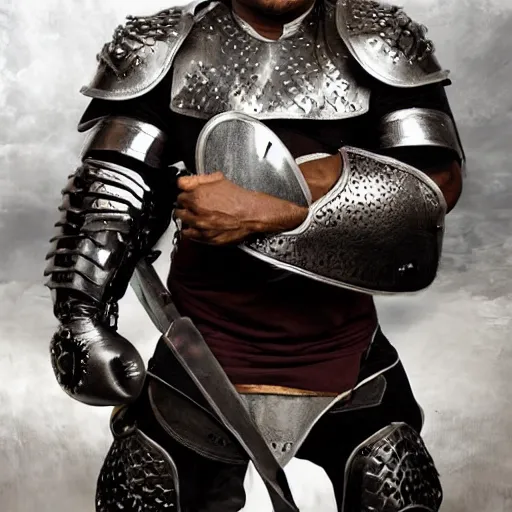 Image similar to mike tyson in knights armor