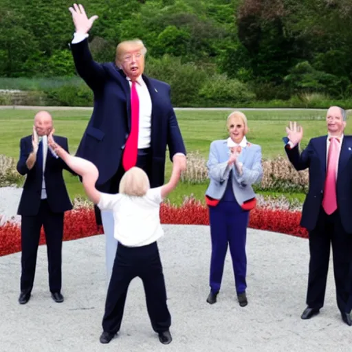 Prompt: donald trump doing jumping Jack's