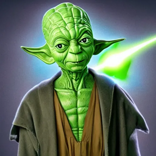 Image similar to photo of hybrid of dr manhattan and yoda