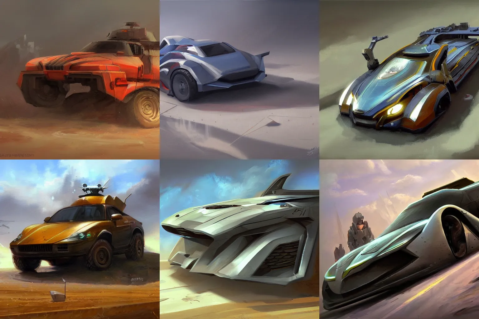 Prompt: a concept art of a vehicle, oil painting, artstation