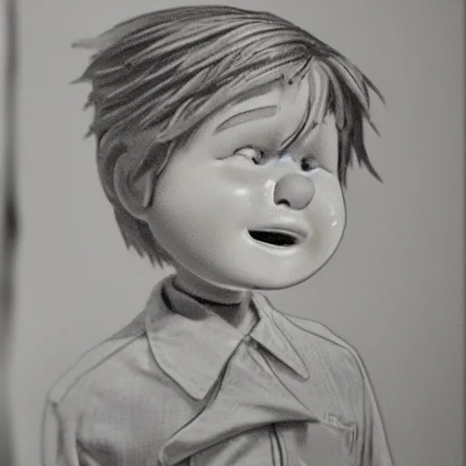 Image similar to A new cartoon cartoon character of a boy crying in the vintage photograph style, name of the character is chad, 8k, insane details, ultrarealistic