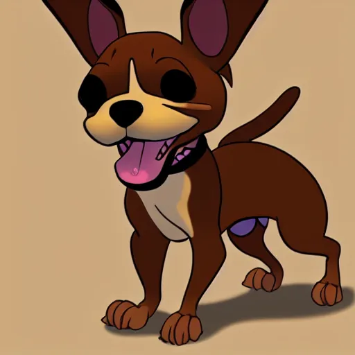 Prompt: a brown chihuahua, in the style of goof troop, illustration, epic, realistic, hyper detailed, smooth