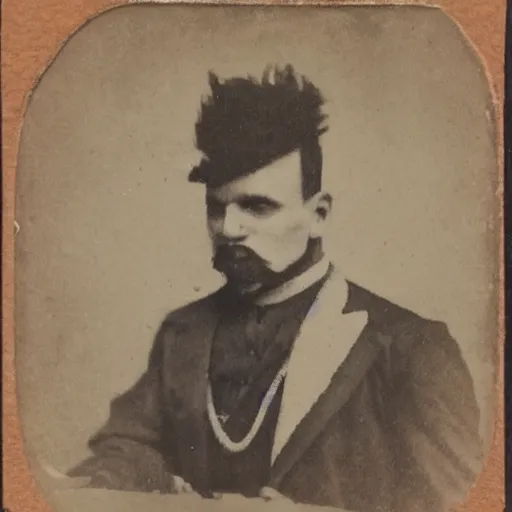 Prompt: tintype photo of bizarro