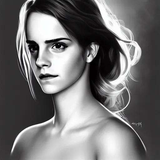 Image similar to Emma Watson by Charlie Bowater, digital fantasy portrait