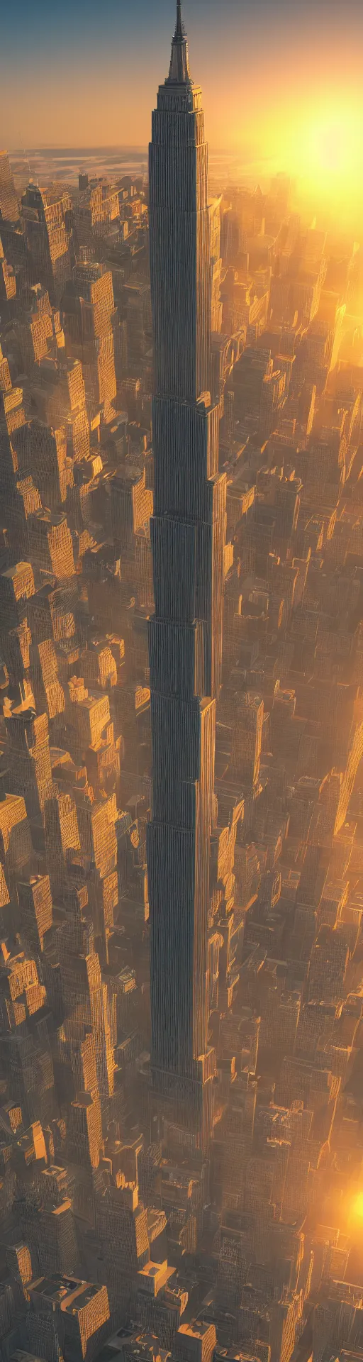 Prompt: Empire State Building, macro, hyper realistic, sunset, octane render, trending on artstation, artstationHD, artstationHQ, unreal engine, 4k, 8k