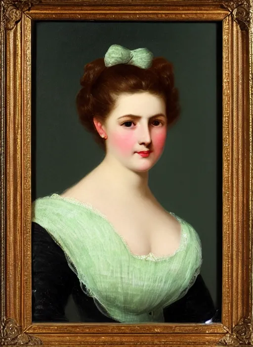 Image similar to a portrait of a pretty young lady by alfred parsons