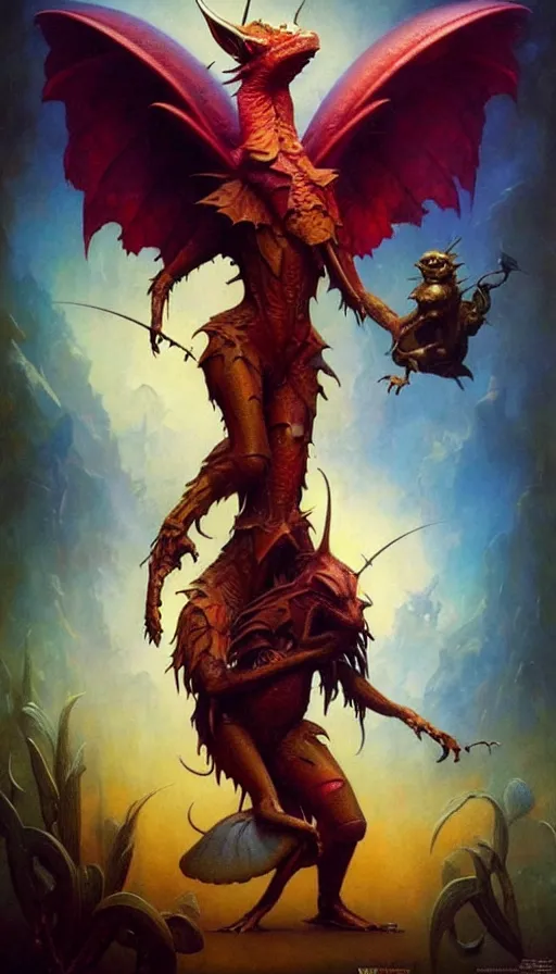 Image similar to exquisite imaginative friendly weird magic creature poster art humanoid colourful movie art by : : weta studio tom bagshaw james jean frank frazetta