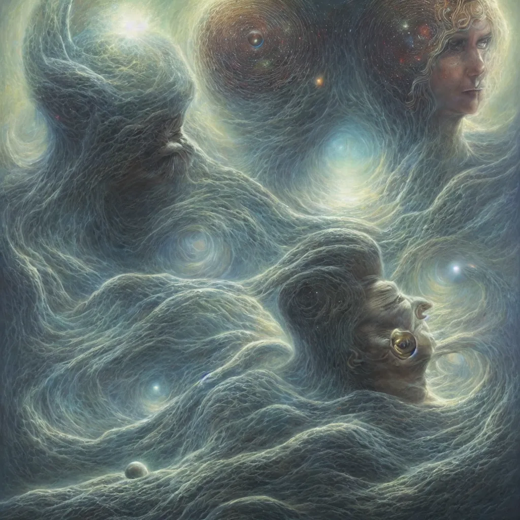 Prompt: a sentient traveler of galaxies, by tomasz alen kopera