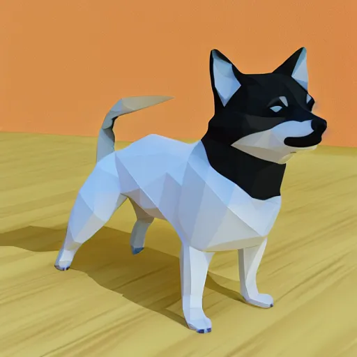 Prompt: Shiba Inu PlayStation 2 model, low poly