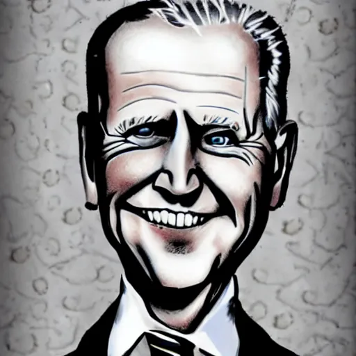 Prompt: grunge drawing of joe biden in the style of corpse bride