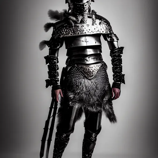 Image similar to a portrait of a beautiful young nordic male wearing an alexander mcqueen armor , photographed by andrew thomas huang, artistic